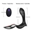 Control remoto Vibradores anales Masajeador de próstata Butt Plug con anillo Juguetes sexuales para hombres Vibrador de próstata de silicona impermeable MX191222210660