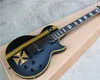 Elegant IRON CROSS SW Old Electric Guitar Yellow Striped Cross,Black Body and Black Hardwares,Special Frets Inlay,can be customized