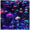 Outdoor LED Jellyfish Fiber Optic Colorful Light Hanging Lights Living Room Restaurant Home Decor Wedding Party Neon Sign Waterpro261V