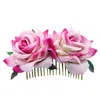 Fiore rosa bianco/rosso copricapo pettini matrimonio moda sposa gioielli donna ballo copricapo fascino accessori per capelli fermagli per capelli
