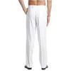 Novidade calça social masculina customizada, calça frontal plana, sólida, branca, calça masculina para festa de casamento, calça 208s