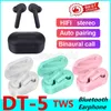 DT-5 TWS Bluetooth hörlurar DT5 Trådlöst V5.0 Earbuds Mobile Stereo Earpor Sport In-Ear Headset med Powerbank Hörlurar för smartphone