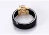 New Fashion Ceramics Princess Diamond wedding Ring Personalized Black and White Ceramic Allergy Proof Lovers Gifts for Couple Wholesale