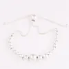 925 Sterling Silver String Pan Bracelet Of Beads Sliding Adjust Bracelet Bangle Fit Women Bead Charm Diy Europe Jewelry