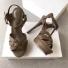 New Summer Shoes Woman Tribute Sandals T-strap Super High Platfom Sandals Designer Slides Woman Sandals Party Classic Shoes