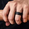 Silicone Wedding Ring for Men Elegant Affordable 8mm Silicone Rubber Men Womens Engagment Wedding Bands Beveled Edges