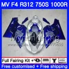 Bodywork For MV Agusta F4 R312 750S 1000 R 750 1000CC 05 06 kit 6No.a 1000R 312 1078 Silver blue NEW 1 MA MV F4 05 06 2005 2006 Fairing