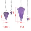 Natuursteen Hangers Klein Size Dowsing Quartz Gemstone Rock Crystal Hexagonal Pointed Reiki Chakra Chain Hanger Amulet-slinger voor vrouwen Mannen