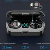 F9 TWSワイヤレスイヤホンBluetooth V5.0イヤーブーズBluetoothヘッドフォンLEDディスプレイマイクロフォン付き2000mAh電源バンクヘッドセット