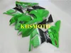 川崎忍者ZX10R 04 05 ZX 10R 2005 ABS Green Black Fairings Set + Gifts KM15