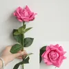 5 pçs / lote 12cm decoração rosa flores artificiais flores de seda Floral látex real toque rosa buquê de casamento design projeto de seda