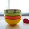 Set mit 4 niedlichen Keramikschalen im Fruchtdesign, Kindergeschirr, Geschenk, 12,7 cm, für Müsli, Reis, Suppe, Limette, Zitrone, Orange, Wassermelone
