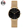 Top Luxury Rostfritt Stål Mesh Wristwatch Japan Quartz Rörelse SK Rose Gold Designer Elegant Style Watch For Women HM-CL36