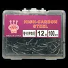 1000pcs 10Box 10 Boyutlar 3# -12# Black Ise Hook Yüksek Karbonlu Çelik Dikenli Balıkçılık Kancaları Balıkkoklar Pesca Tackle BL 51263V