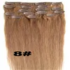 16-24 zoll Blond Schwarz Braun Seidige Gerade Clip in Haarverlängerungen 70g 100g Brasilianisches indisches remy haar für Vollen Kopf
