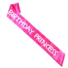 Birthday pink ribbon women princess girls sashes black palepink band happy brithday party accessories 50% off if buy 5pcs