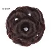 Kvinnor Clip In Hairpiece Extensions Curly Hair Syntetisk Chignon Plastkammar Elastisk Brud Bun Hairstyles Updo