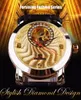 Forsining Золотые Роскошные гофрированные дизайнерские мужские часы с бриллиантовым дисплеем Лучший бренд класса люкс Автоматические часы со скелетом с маленьким циферблатом248C