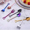 Food Grade roestvrij staal Soid Spade Spoon Fork koffielepel Roerende lepels nieuw feest huis keuken dineren platteward