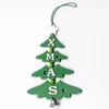 Mini bokstäver tryckta söta jul prydnad barn trä träd form hem hängande fest dekoration festival diy gåva