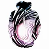 Optisk Illusion Casual Printed Unisex Män / Kvinnor Hoodie Pullover Sweatshirt Vår Höst Drawstring Full Print We254