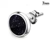 Stud 7MM Square Round Black Zircon Earrings For Men Vintage Fashion Jewelry Rhombic Section Male Cool Punk Stylish Man1