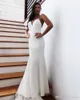 2020 Günstige Strand rückenfreie Brautkleider Sexy Open Back mit Schleife Langer Zug Meerjungfrau Brautkleider Robe de soriee BM1552222x