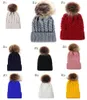Baby Crochet Caps Kids Fur Ball ed Knitted Hats Imitation Braid Hairball Wool Cap Children Winter warm Hat 9 Colors Accessori9431142
