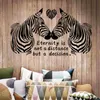 DIY Duvar Sticker Karikatür Aşk Zebra Duvar Kağıtları Tüm Maç Tarzı Sanat Mural Su Geçirmez Yatak Odası Duvar Çıkartmaları Ev Dekor