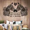 Diy adesivo de parede dos desenhos animados amor zebra wallpapers todos os jogo estilo arte mural à prova d 'água quarto adesivos de parede decoração da sua casa