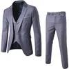 CYSINCOS 2019 erkek Moda Ince Takım Elbise erkek Iş Rahat Giyim Tahliye Üç Parçalı Suit Blazers Ceket Pantolon Setleri