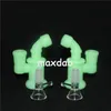 Pipes à fumer en silicone Glow Mini Bubbler Rig Cuillère à main Tuyau Narguilé Bongs Huile de silicone Dab Rigs avec bol en verre