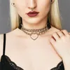 Hollow Heart Choker Halsband läderkedjor Kvinnor halsband krage halskedja mode smycken vilja och sandig gåva