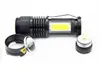 COB LED FLASHLIGHT 휴대용 미니 줌 Torchflashlight 사용 14500 배터리 방수 생명 조명 랜턴 DLH049
