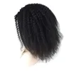 360 parrucche frontali in pizzo mongolo afro crespo riccio 130 densità capelli umani remy parrucca piena con estremità spessa nodi candeggiati diva15264109