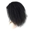 360 Lace Frontal Wigs Mongolian Afro Kinky Curly 130% Densitet Mänsklig Remy Hår Tjockände Full Wig Blekt Knots DiVA1