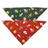 Boże Narodzenie wzór Szalik Pet Scarf Bandana Dog Neck Szalik Biabs Santa Claus Drukowane tkaniny Puppy Dog Collar Biob