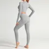 Slim Grass Märke Designer Kvinnor Grils Yoga kostym Topp Långärmad Sportkläder Tracksuits Fitness Jumpsuit Style Sportkläder Löpande Outfits