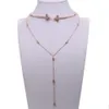 les femmes en gros-mode collier double couche choker Y colliers de lasso ensemble rose d'argent d'or 2 couleurs magnifiques bijoux féminins européen