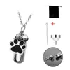 Chien Paw Pendentif Pendentif Pendentif en acier inoxydable Collier Memorial Ash Urn Bijoux Bijoux Charme Création personnalisée Gravure personnalisée