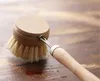 Doğal Ahşap Uzun Sap Pan Pot Fırça Bulaşık Bowl Yıkama Temizleme Fırçası Ev Mutfak Temizleme Araçları