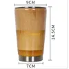 free shipping 50pcs Creative 304 Stainless Steel Water Cup Natural Original Bamboo Japanese Open Glasses without Cover