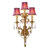 Kostenloser Versand Bronze im europäischen Stil Messinglampe Wandleuchte B36cm H70cm 100% Kupfer Innenbeleuchtung Klassische Vintage Wandleuchte