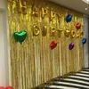 1m * 2m 1m * 3m Bröllop Bakgrund Tinsel Gardin Foto Booth Backdrop Folie Dörr Gardin Födelsedag Sequin Backdrop Mermaid Party Decorations