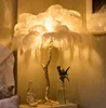 Перо настольная лампа для гостиной меди чистой латуни современный роскошь свет Nordic вилла отель клуб освещение Myy