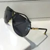 Partihandel-Lyx Män och Kvinnor Märke Fashion Oval Solglasögon UV Protection Lens Coating Spegel Lens Framlös Färgpläterad ram med fodral
