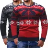 Maniche lunghe da uomo di alta qualità girocollo maglione cervo stampa casual in cotone lavorato a maglia pullover maschile maglione cappotto