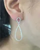 Boucles d'oreilles pendantes en forme de poire en argent sterling 925, réglage pavé 5A Cz, boucles d'oreilles de fiançailles et de mariage pour femmes, cadeau de mariée 288I