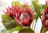 New Artificia Africa Protea Cynaroides Silk Flowers Fake Flowers Branches Home Wedding Decoration Wreaths Plants Floral 3 Colors