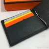 Porte-cartes de crédit en cuir véritable portefeuille mode femmes porte-cartes d'identité d'affaires sac à main de qualité supérieure hommes portefeuille mince avec pince à billets en métal 7 couleurs